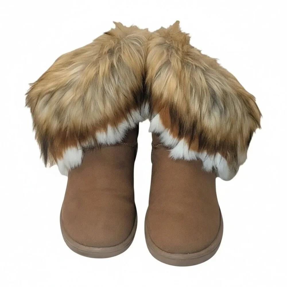 Women's Faux Fir Winter Boots - Sz 9